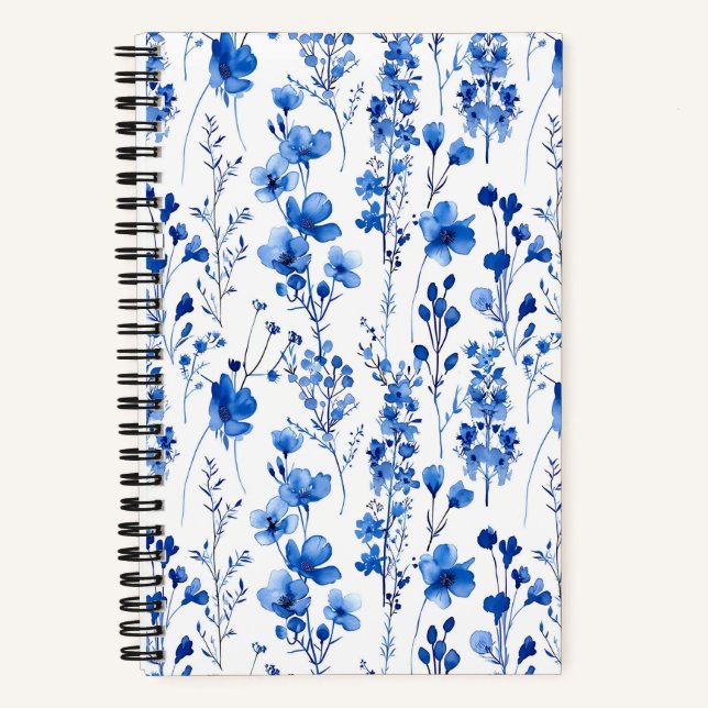 French Paper Wildflowers Pattern Design-98186 Notebook (Front)