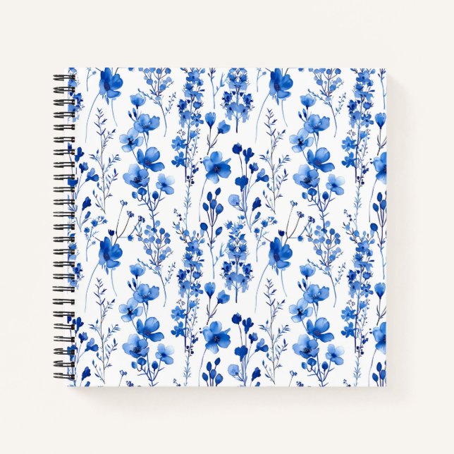 French Paper Wildflowers Pattern Design-98186 Notebook (Front)