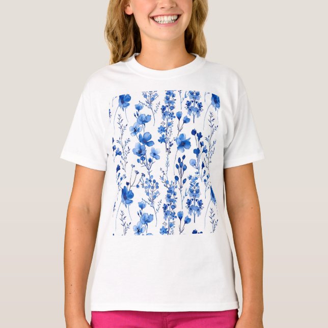 French Paper Wildflowers Pattern Design-98186 T-Shirt (Front)
