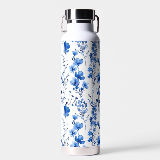 French Paper Wildflowers Pattern Design-98186 Water Bottle (Front)