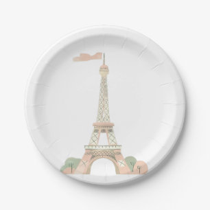 French Paris Bonjour Paper Plate