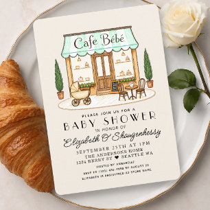 French Paris Cafe Bébé Baby Shower Invitation