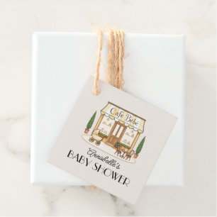 French Paris Cafe Bébé Gender Neutral Baby Shower Favour Tags
