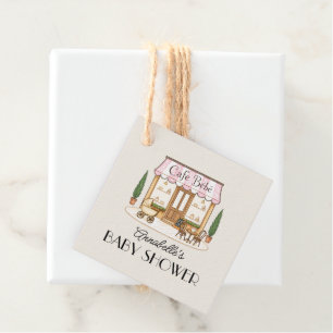French Paris Cafe Bébé Girl Baby Shower Favour Tags
