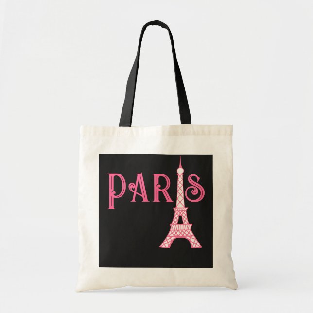 French Paris Eiffel Tower Tote Bag (Front)