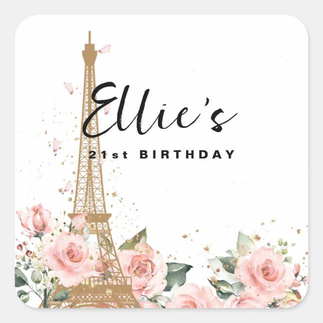 French Paris theme party Eiffel Tower stickers (Front)