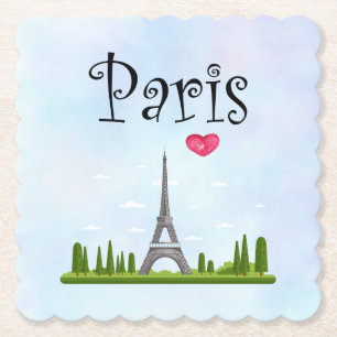 French Paris with Eiffel Tower Paper Coaster