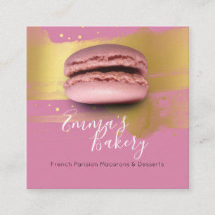 French Parisian Macarons & Desserts Square Business Card