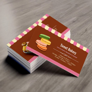 French Parisian Macarons Macaroon Store Business Card