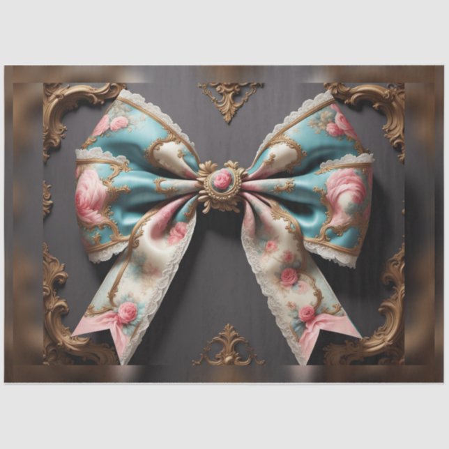 French Parisian Rococo Bow Decoupage Paper (Front)