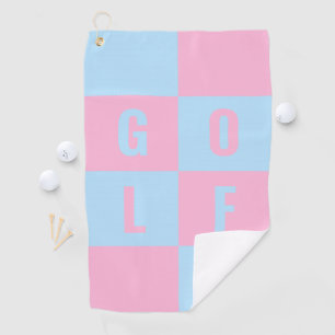 French Pass Pink Chequered Golf Towel