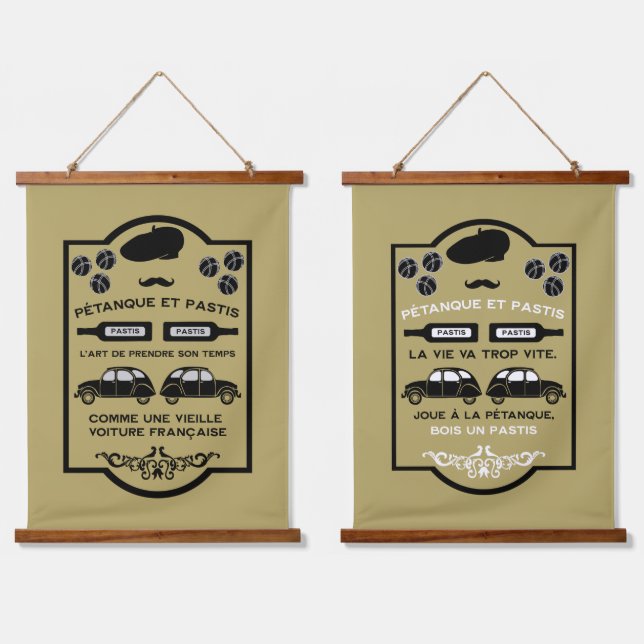 French Pastis Pétanque Hanging Tapestry (Double)