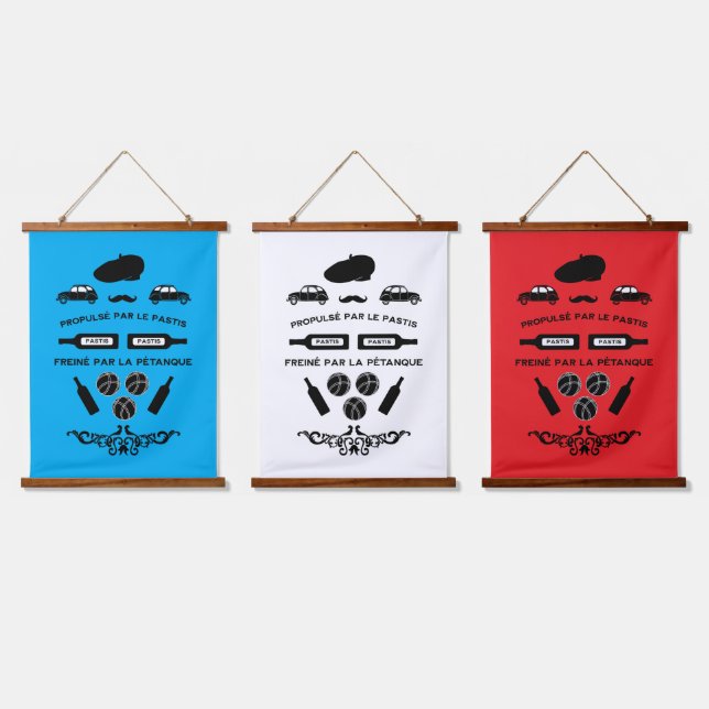 French Pastis Pétanque Hanging Tapestry (Triple)
