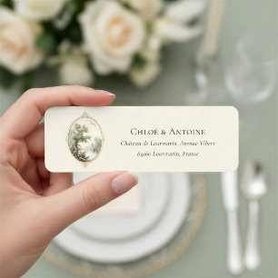 French Pastoral Ivory Return Address Label