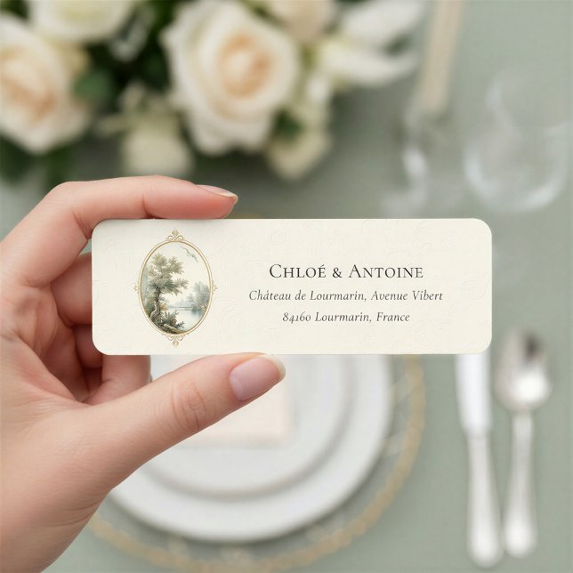 French Pastoral Ivory Return Address Label (Creator Uploaded)