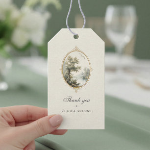 French Pastoral Ivory Wedding Gift Tag