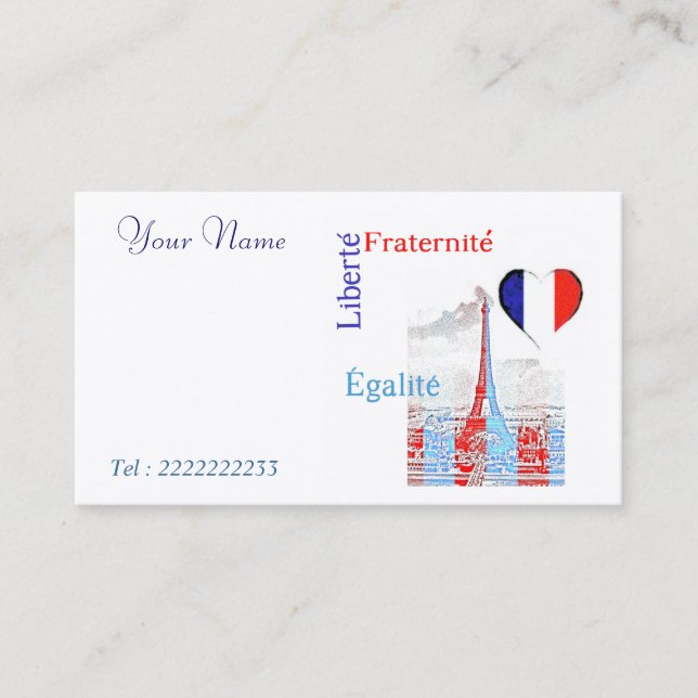 French patriotic business card (Front)