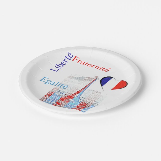 French patriotic paper plate (Angled)