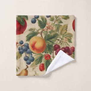 French Peach, Cherries, Blueberries, Pears, Apples Bath Towel Set