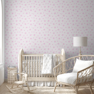 French Pink Love Stars Amour Wall Covering 