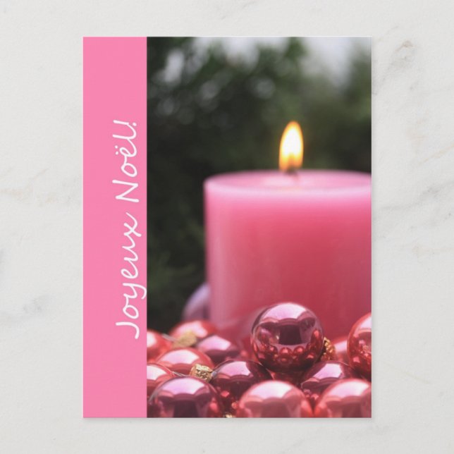 french pink ornament christmas card (Front)