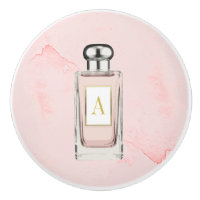French Pink Perfume Bottle Chic Monogram Personal