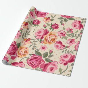 French Pink Roses Wrapping Paper