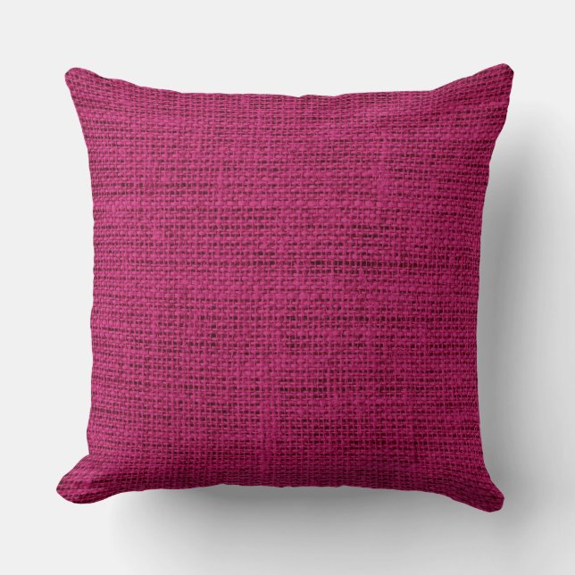 French plum Burlap Rustic Linen Cushion (Front)