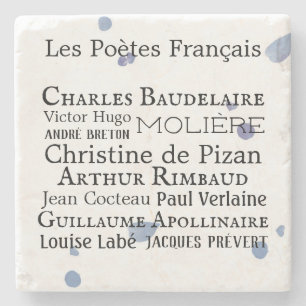 French Poets Stone Coaster