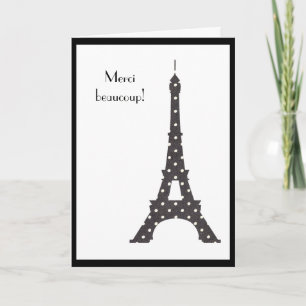 French Polka Dots Eiffel Tower Thank You Card