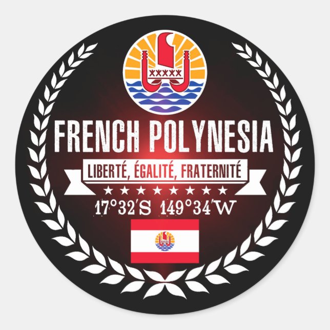 French Polynesia Classic Round Sticker (Front)