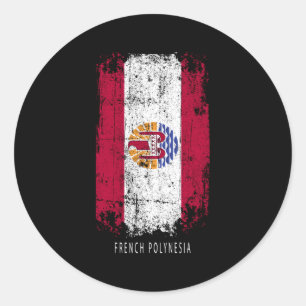 French Polynesia Country Flag French Classic Round Sticker