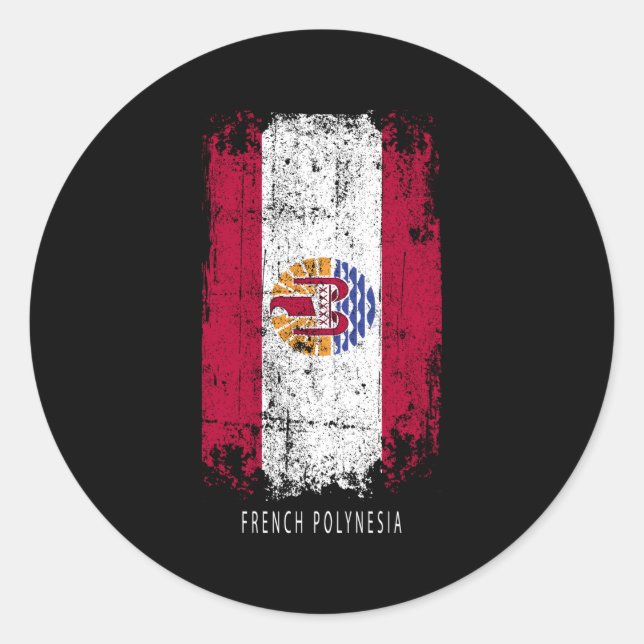 French Polynesia Country Flag French Classic Round Sticker (Front)