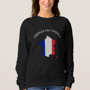 French Polynesia Country Vintage Country Flag Map Sweatshirt