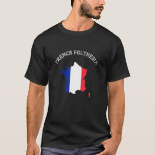 French Polynesia Country Vintage Country Flag Map  T-Shirt