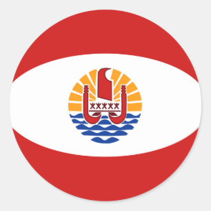 French Polynesia Fisheye Flag Sticker