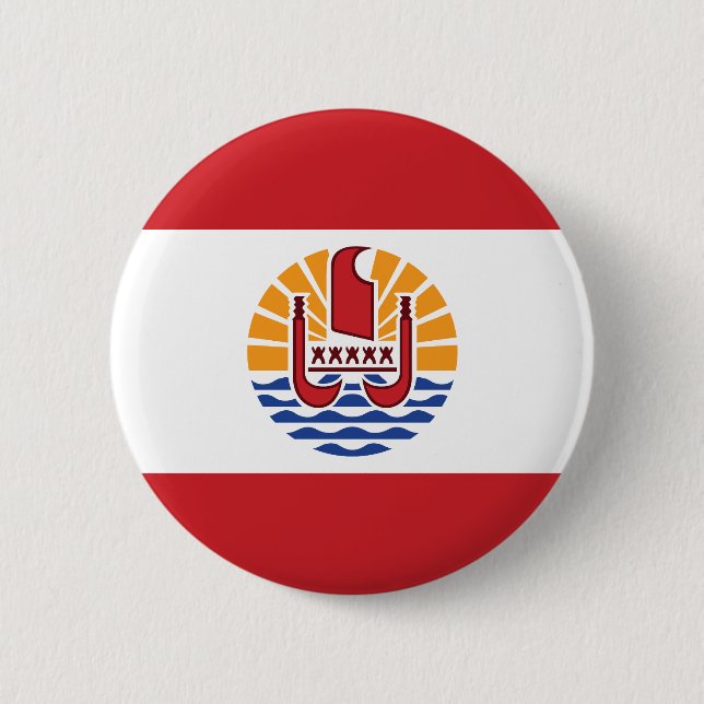 French Polynesia Flag 6 Cm Round Badge (Front)