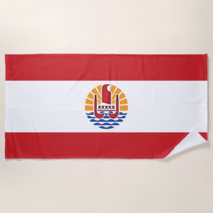 French Polynesia Flag Beach Towel