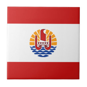 French Polynesia Flag Ceramic Tile