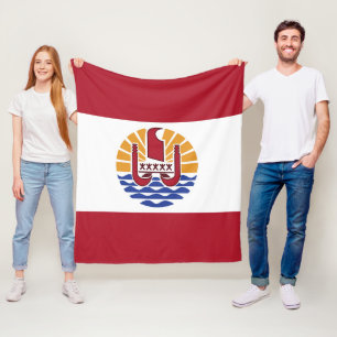 French Polynesia flag Fleece Blanket