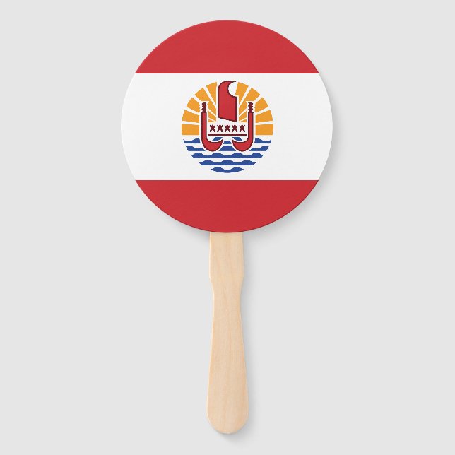 French Polynesia Flag Hand Fan (Front)