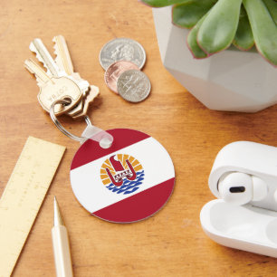 French Polynesia flag Key Ring