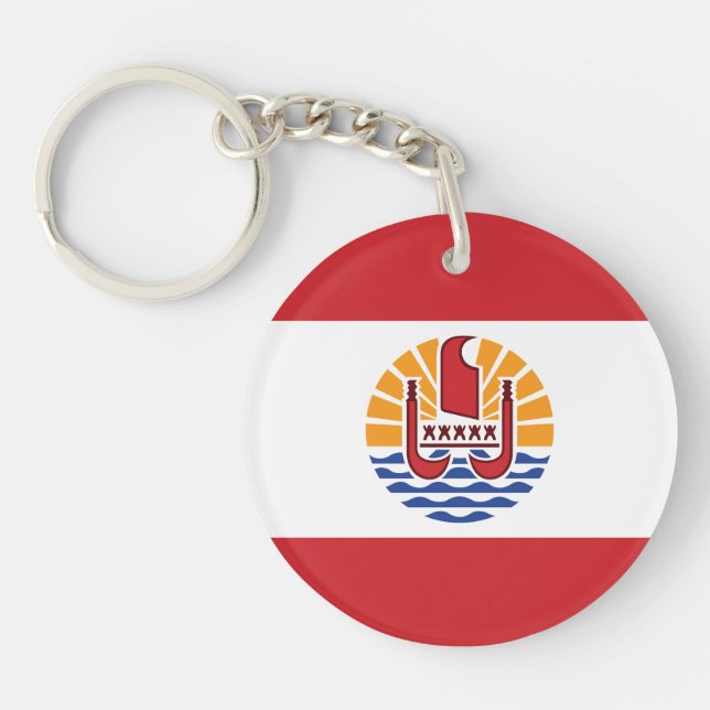 French Polynesia Flag Key Ring (Front)