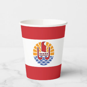 French Polynesia Flag Paper Cups