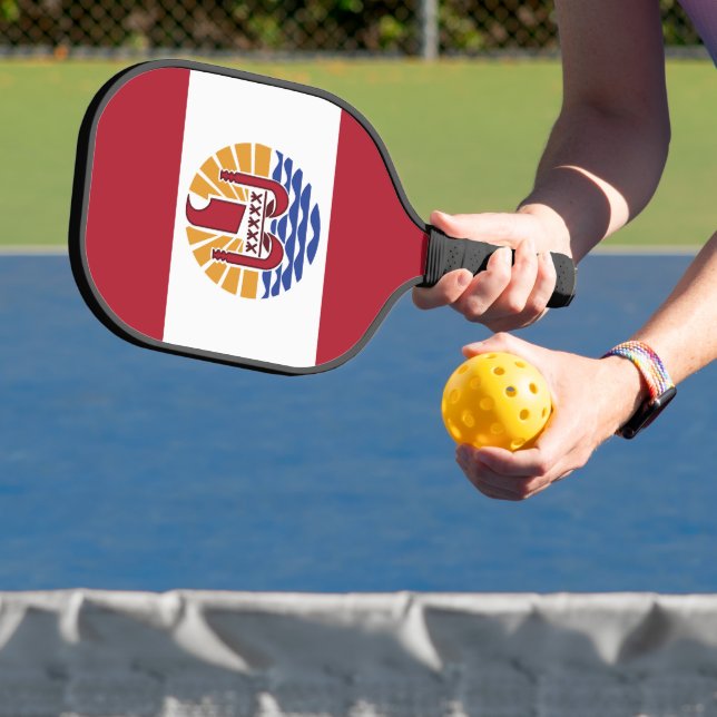 French Polynesia flag Pickleball Paddle (Insitu)