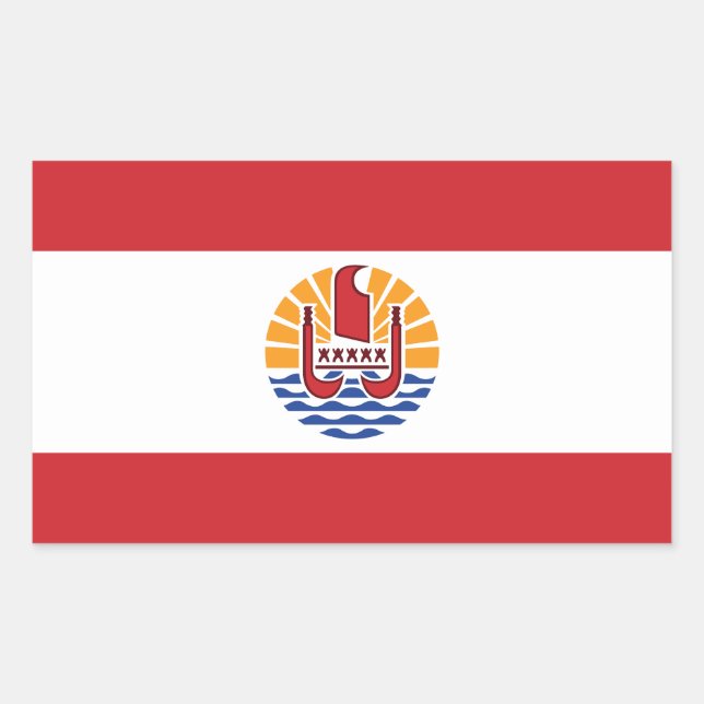 French Polynesia Flag Rectangular Sticker (Front)