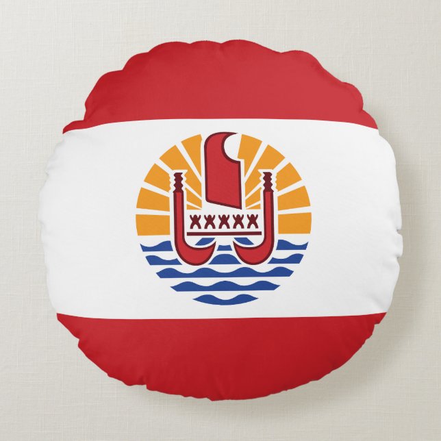 French Polynesia Flag Round Cushion (Front)