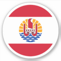 French Polynesia Flag Round Sticker