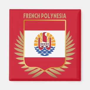 French Polynesia Flag Shield Magnet