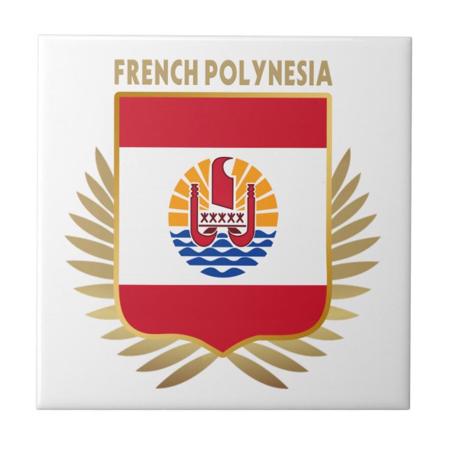 French Polynesia Flag Shield Tile (Front)